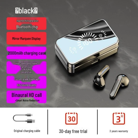 Wireless Bluetooth TWS Earbuds with Touch Display and Sport Fit — In-Ear Headphones, the BAY