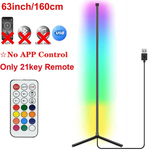 Dimmable RGB LED Mood Light Smart Wifi LED Light Bar Corner Floor Lamp — LED Strips, KITCHEN-MALL
