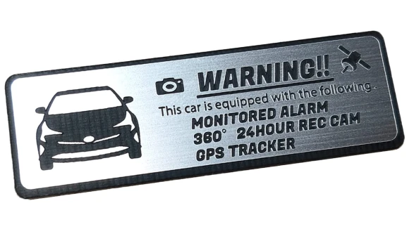 Prius 50 Series Early Security Emblem 24-Hour Surveillance Dash Cam GPS Tracker Sticker — Bases, Samurai Japan