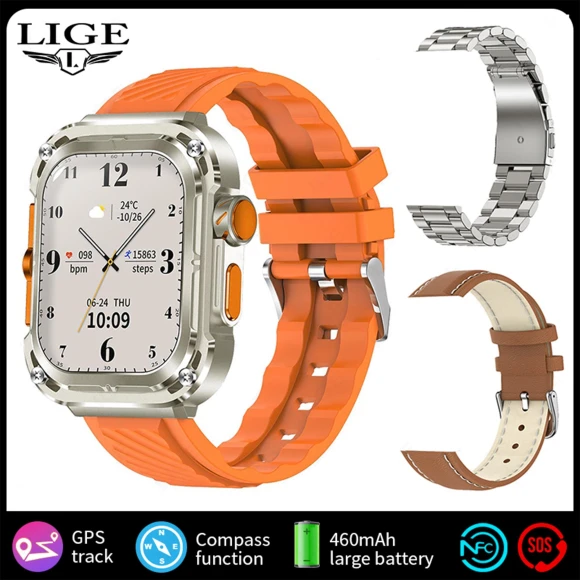 Smartwatch with GPS Tracker, Bluetooth Calling, and Health Monitoring — Smartwatches, LIGE