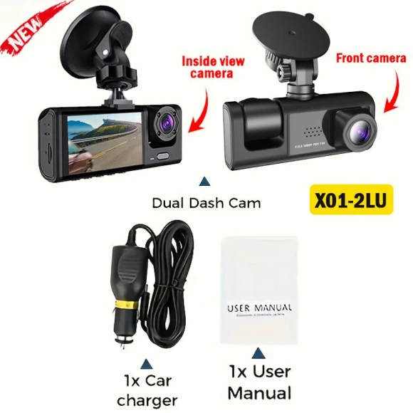 3 Channel Dash Cam — Security Video Recorders, WDSZKMYF