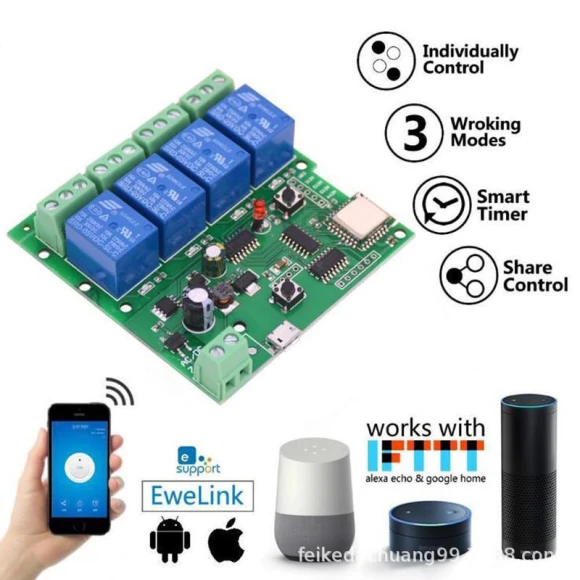 Four-Channel Smart Switch — Dimmer Switches, eWeLink