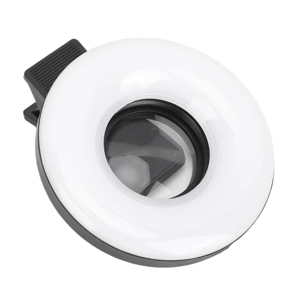 Macro Lens with LED Ring Light for Smartphone Photography — Selfie Lights, KONNWEI