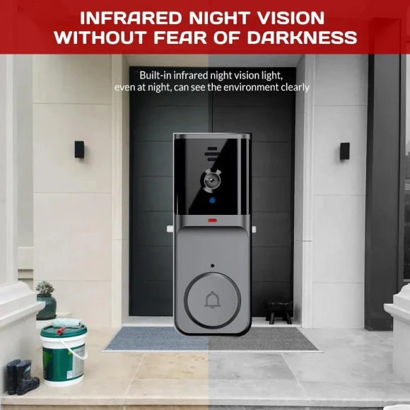 Wireless Smart Doorbell with Camera — Push Buttons, Mode Closet