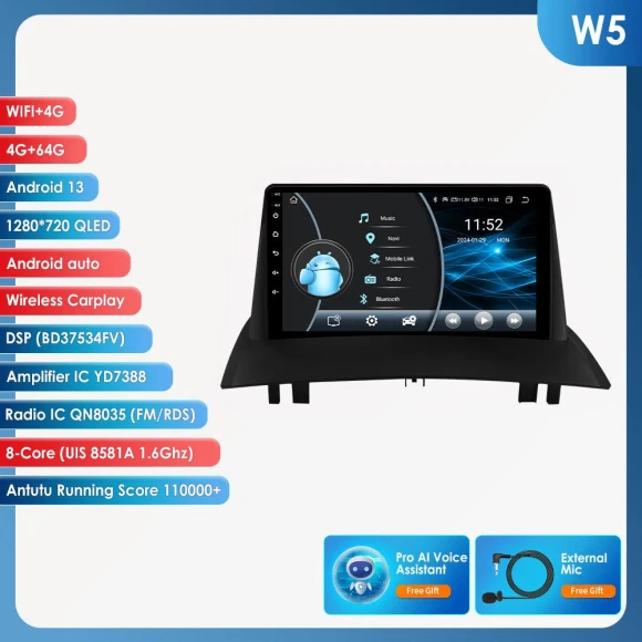 Car Stereo with Android, GPS, and Wireless CarPlay — In-Dash, SMARTY Trend