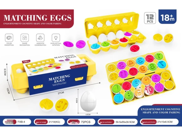Educational Toy: Number and Shape Matching Eggs — Finishing Compounds, CreativeCorner