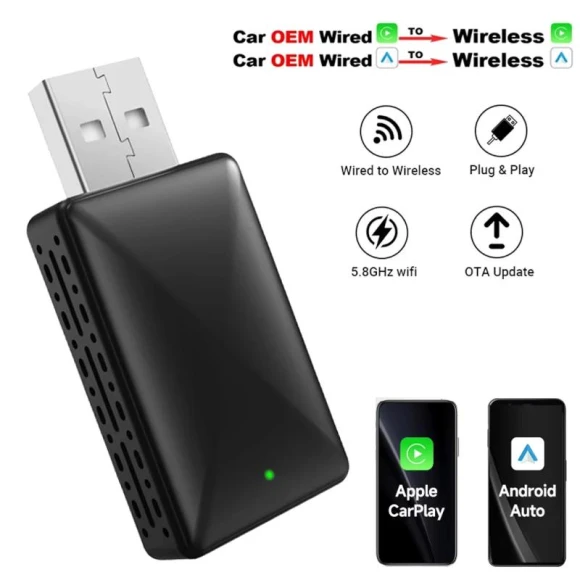 Wireless CarPlay Adapter for Android Auto — In-Dash, Auto Launcher