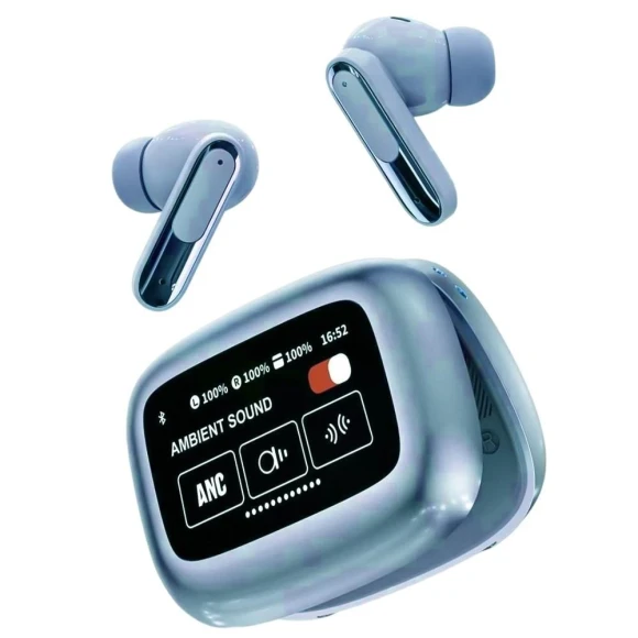 Wireless Earbuds with ANC, LED Touch Screen, and Waterproof Design — In-Ear Headphones, Junmaocun