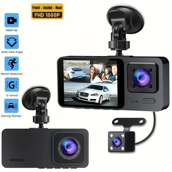 3-Channel Car Dash Camera — Rearview Cameras for Cars, LIAESMART