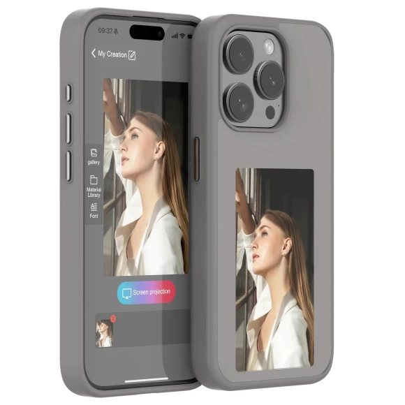 DIY E-Ink Screen Phone Case with NFC and App Control — Basic Cases, ZJM Mall