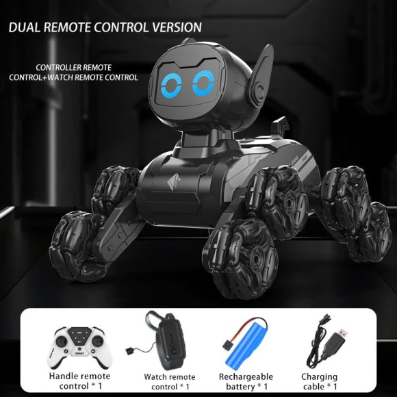 Intelligent Induction Robot Dog Eight-Wheel Stunt Car — Fittings, QiuCaoYuan