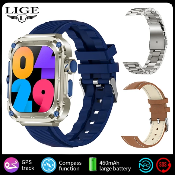 Smart Watch with GPS Tracker, Bluetooth Calling, and Wireless Charging — Smartwatches, LIGE