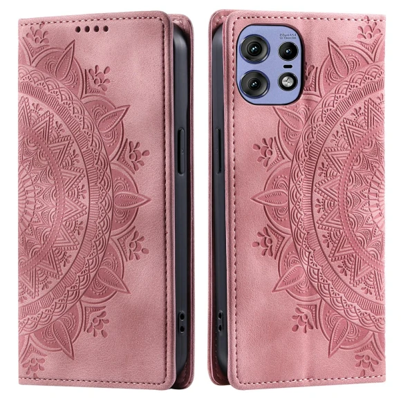 Imprinted Mandala Leather Magnetic Closure Phone Cover — Basic Cases, Smartwatch 2025