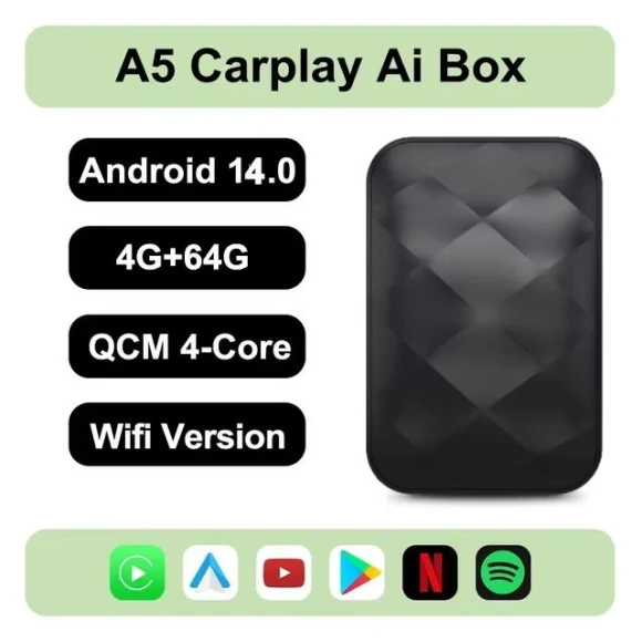 Wireless CarPlay Android Auto Adapter Dongle — Digital Media Receivers, Auto Launcher