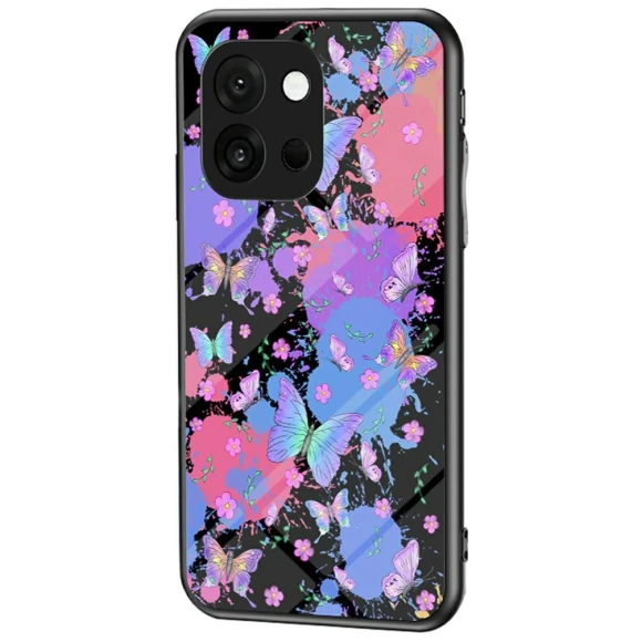 Butterfly Pattern TPU+Tempered Glass Protective Phone Cover — Screen Protectors, Smartwatch 2025