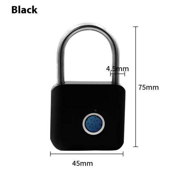Waterproof Keyless Fingerprint Smart Padlock — Padlocks & Hasps, Three Degrees