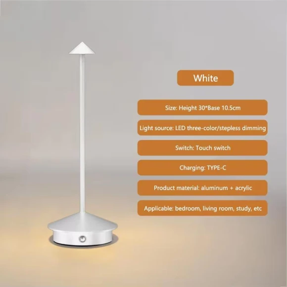 Cordless Table Lamp Touch Sensor Rechargeable Desktop Night Light LED Reading Lamp — Desk & Table Lighting, HIMO Group