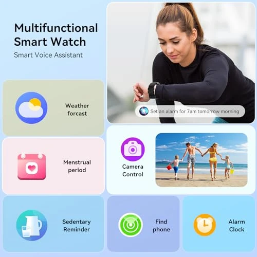 Fitness Tracker with Bluetooth Calls and HD Display — Smartwatches, QONBINK