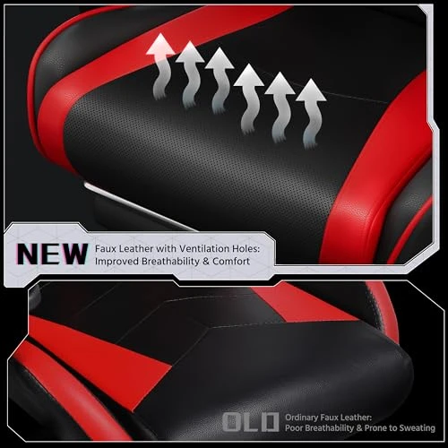 Gaming Chair with Massage Lumbar Support and Footrest — Gaming Seating Solutions, Yaheetech