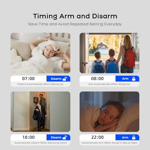 Home Alarm System with Instant App Alerts, 8-Piece Kit, Siren Hub, Motion and Door Sensors, Remote, Works with Alexa — Smart Home Security, PGST