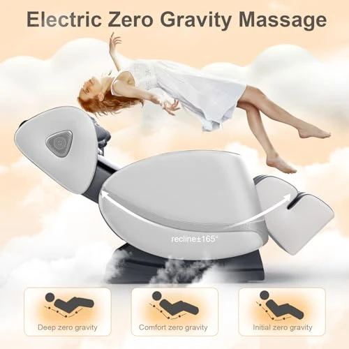 Massage Chair Full Body with Zero Gravity, Heating, Foot Massage, Auto Modes, Bluetooth Speaker, Touch Screen Controller — Beds & Tables, FURNIMAT