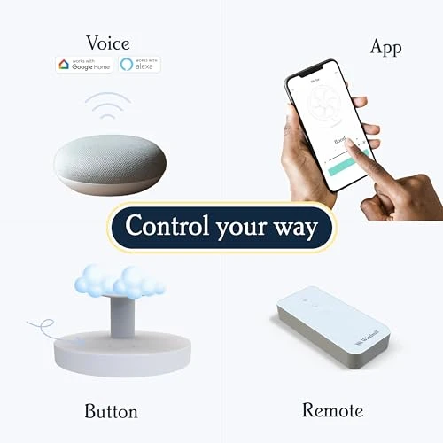 Smart Fan – Ultra-Quiet 2-in-1 Air Circulator with Remote – 5-Speed Compact Cooling Fan – Whisper-Quiet - App Compatible... — Portable Cooling Solutions, Windmill