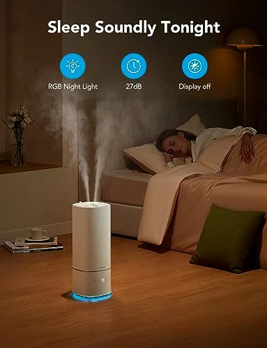 Top Fill Cool Mist Humidifier with WiFi, Auto Mode, and RGB Night Light — Air Moisturizers, GoveeLife