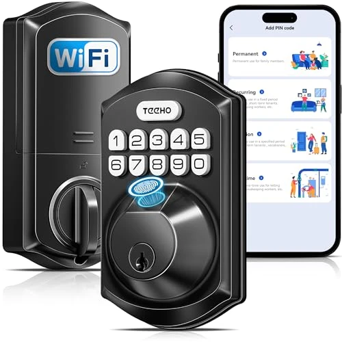 WiFi Smart Lock with Fingerprint and Keypad — Deadbolts, TEEHO