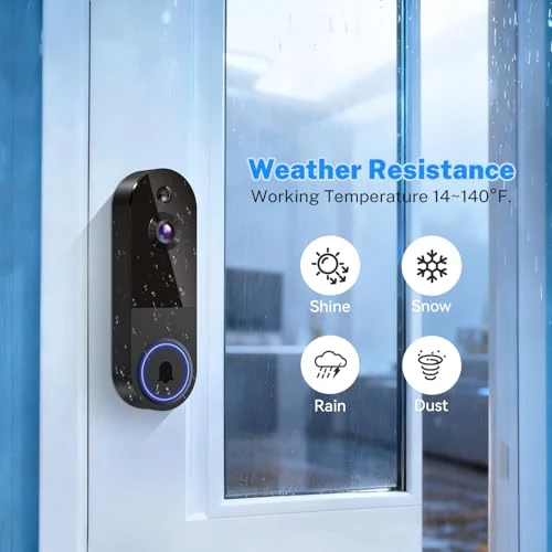 Wireless Video Doorbell Camera with Receiver — Smart Home Security, BlazSync