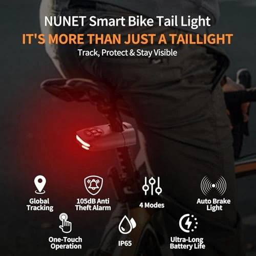 Brake Light Bike Locator GPS Anti-Theft Smart Tail Light — Cycling, NUNET