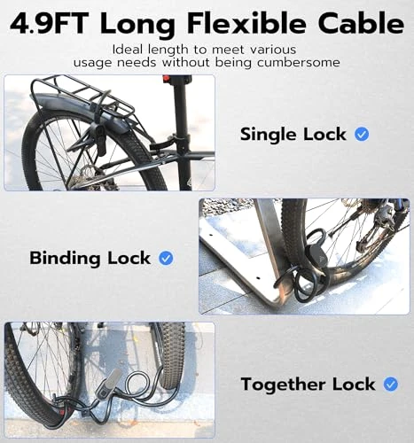 Fingerprint Bike Lock with Key — Cable, Anweller