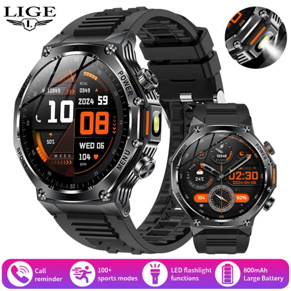 Men's Smart Watch with Bluetooth Calling and Health Monitoring — Smartwatches, LIGE
