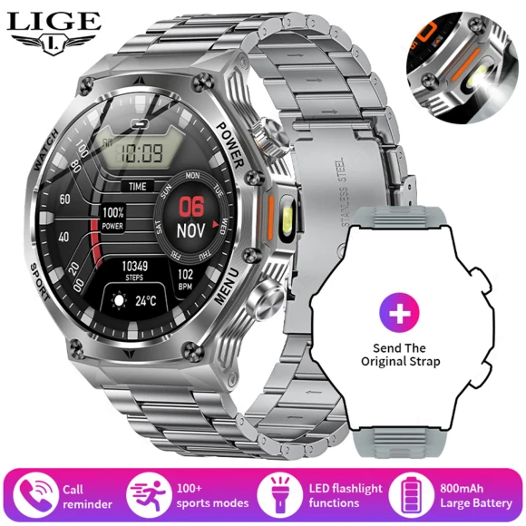 Men's Smartwatch with Bluetooth Calling and Health Monitoring — Smartwatches, LIGE