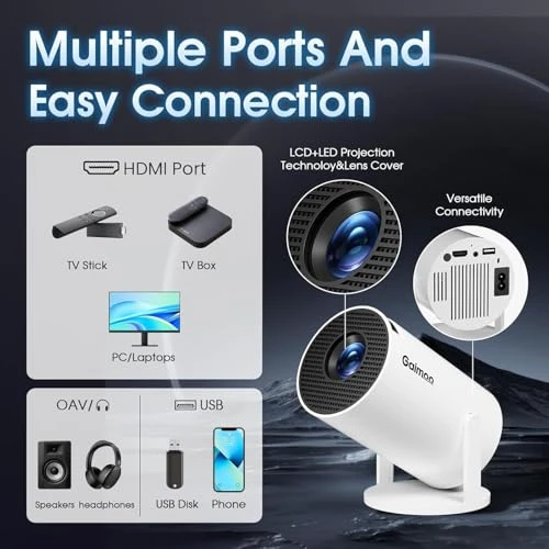 Mini Projector with WiFi and Bluetooth — Home Theater Projectors, Gaimoo