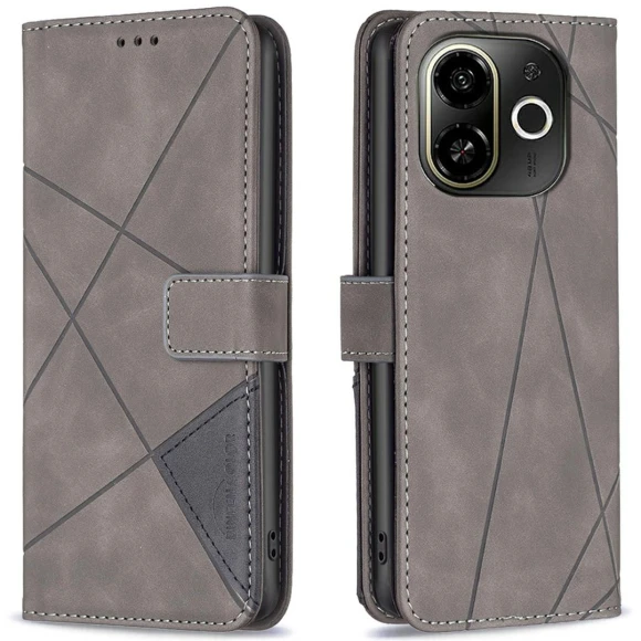 Wallet Stand Geometry Imprinted Leather Cover — Phone Accessories, BINFEN COLOR