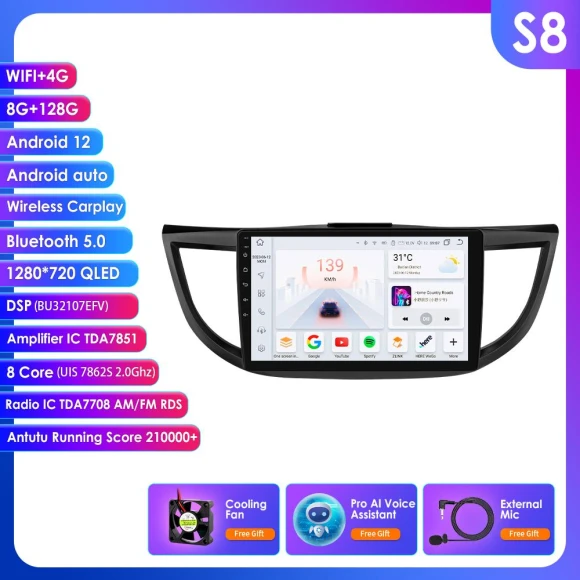 Android Car Radio with CarPlay and GPS — In-Dash, OSSURET