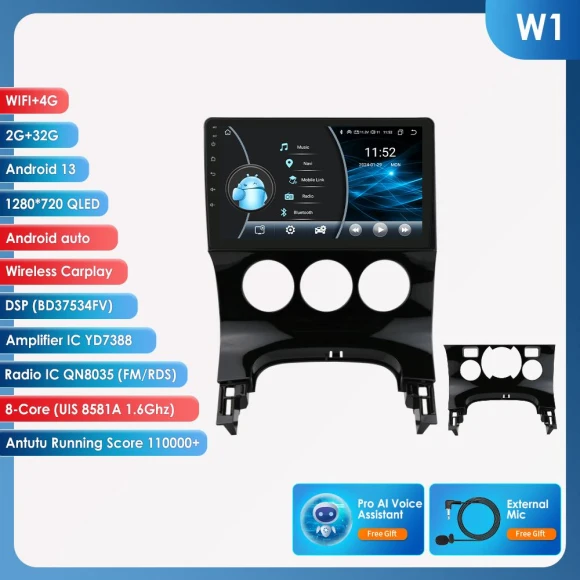 Android Car Stereo with GPS Navigation and CarPlay — In-Dash, Hizpo