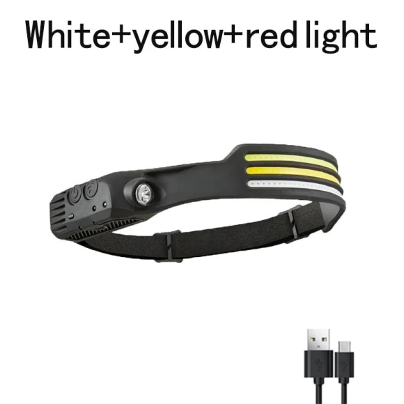 LED Headlight with Motion Sensor and USB Rechargeable Battery — Flashlights, CACCES