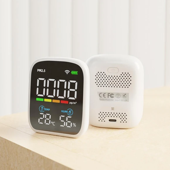 Portable LED Display PM2.5 Detector Multifunctional Temperature and Humidity Test Meter Laser Particle Sensor — Air Quality Monitors, Painter