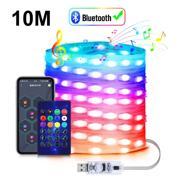 Smart USB LED Christmas Garland — LED Strips, COOKING-MALL