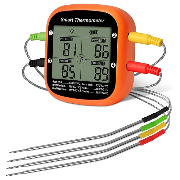 Wireless Smart Meat Thermometer with 4 Probes — Grill Thermometers, mfySpace