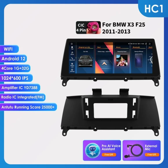 Android Car Stereo for BMW X3 X4 with Android Auto and CarPlay — In-Dash, OSSURET