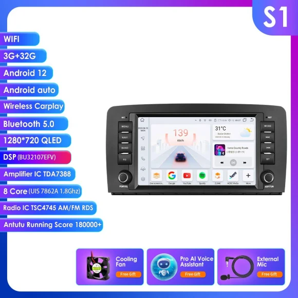 Android Car Stereo with Wireless CarPlay and Android Auto — In-Dash, Hizpo