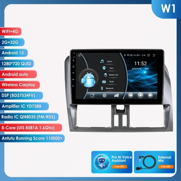 CarPlay 4G Bluetooth Double Din Android Car Stereo with GPS Navigation — In-Dash, OSSURET