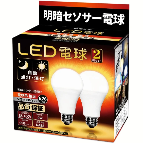 LED Light Bulb with Light Sensor — Outdoor Security & Flood Lighting, Trendy Japanese products