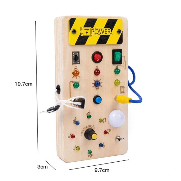 Montessori Busy Board Sensory Toy with LED Light Switch Panel — Melody Makers, Kidsly