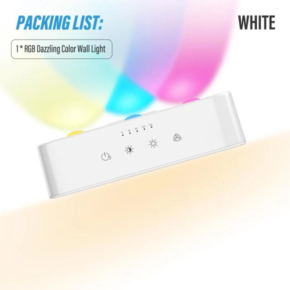 Smart Wall Sconce with USB Rechargeable Remote Control, RGB and White Adjustable Ambient Lighting — Wall Lighting, Aura Living