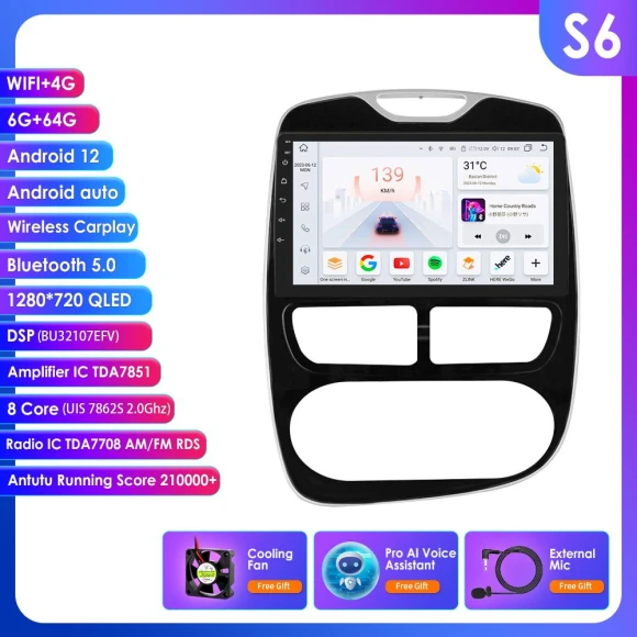 Wireless CarPlay Android Car Stereo with 4G-LTE, GPS Navigation, and AI Voice Control — Car Infotainment System, Hizpo