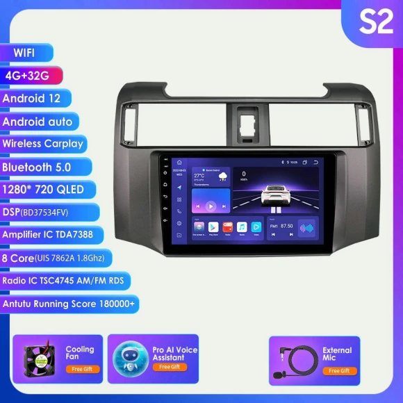 Car Multimedia Player with Android 12, 4G, GPS, and AI Voice Control — In-Dash, Hizpo