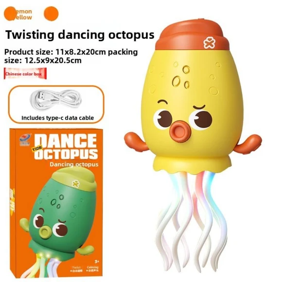 Dancing Octopus Toy with LED Lights — Interactive Figures & Robots, CrimsonCraft